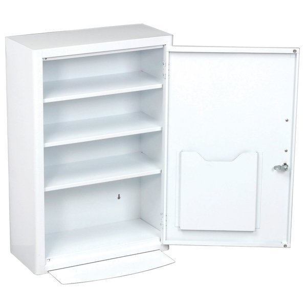 Steel Medicine Cabinet With Pull Out Shelf 18W x 8D x 27H, White, Global Industrial, Mfr#: 269940